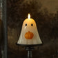 Bright White Ghost Holding Pumpkin