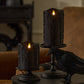 Glitter Black Heavy Wax Drip Pillar