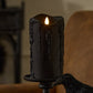 Glitter Black Heavy Wax Drip Pillar