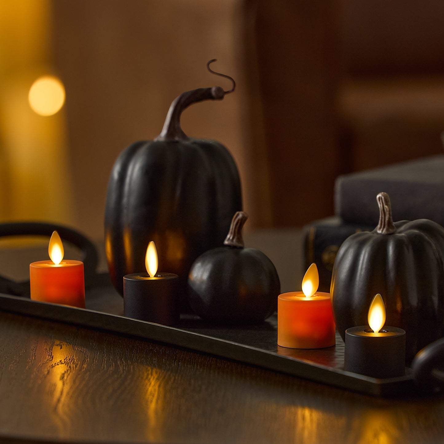 Set of 2 Russet Orange Tealights