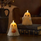 Bright White Ghost Holding Pumpkin