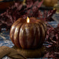 Metallic Cappuccino Flameless Candle Pumpkin
