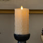 White Swan Sweater Knit Flameless Candle Pillar