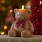 Warm Biscuit Holiday Teddy Bear Flameless Candle