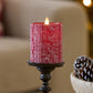 Holiday Red Sweater Knit Flameless Candle Pillar