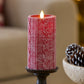 Holiday Red Sweater Knit Flameless Candle Pillar