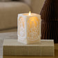 White Swan Snowman Vignette Flameless Candle