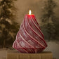 Holiday Red Glitter Swirl Flameless Candle Tree