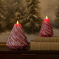Holiday Red Glitter Swirl Flameless Candle Tree