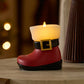Holiday Red Santa Boot Flameless Candle
