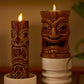 Cherry Mahogany Chalky Slim Tiki Flameless Candle Pillar