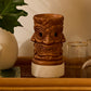 Golden Oak Wraparound Tiki Candle Holder