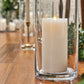 White Flameless Candle Pillars with Remote - Melted Top - Set of 3