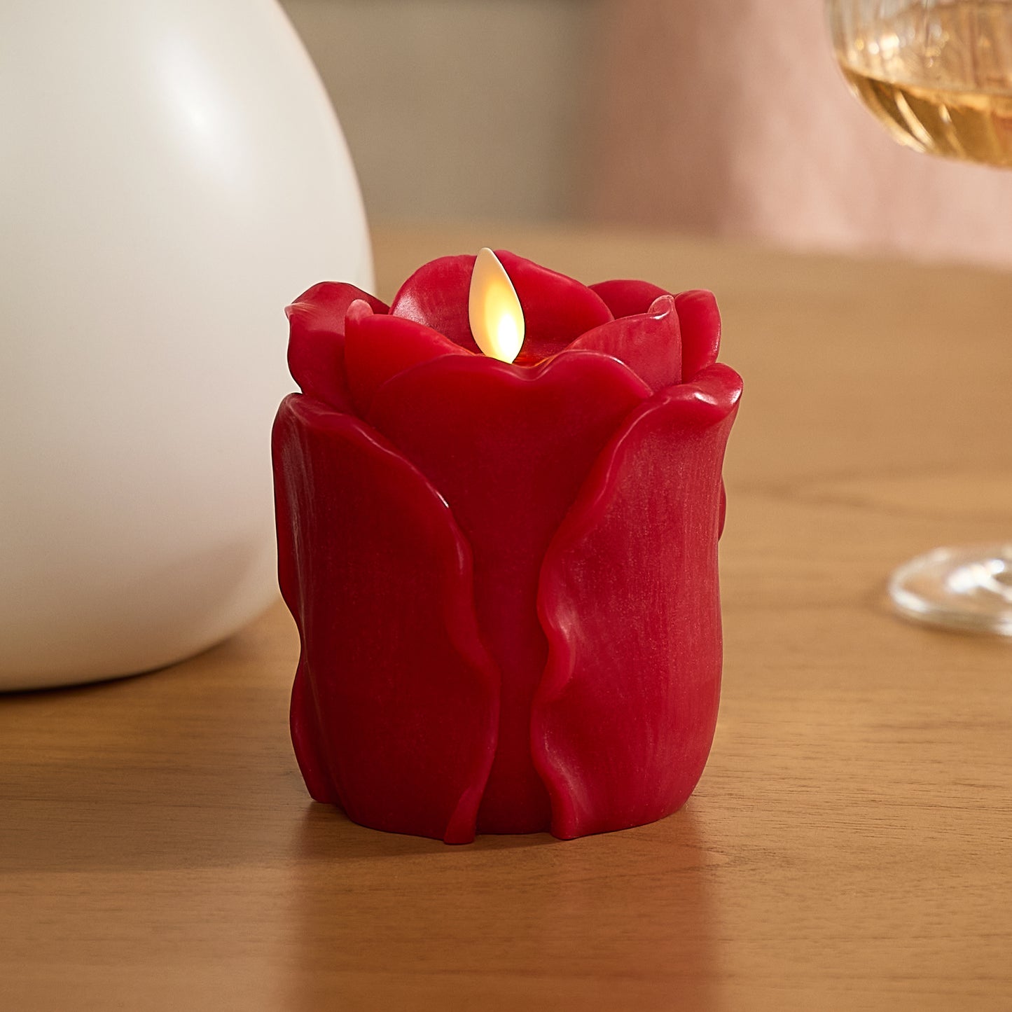 True Red Flameless Candle Rose Bud