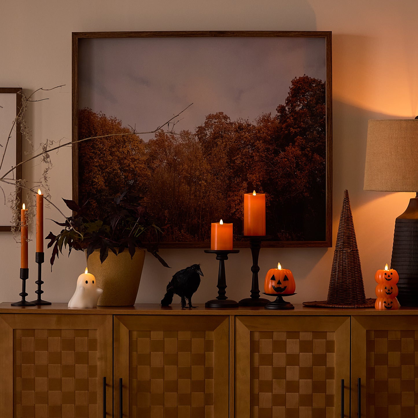 Russet Orange Flameless Candle Pillar