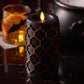 Black Embossed Fretwork Flameless Candle Pillar