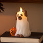 Bright White Flameless Candle Ghost Dog
