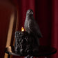 Black Flameless Candle Perching Crow