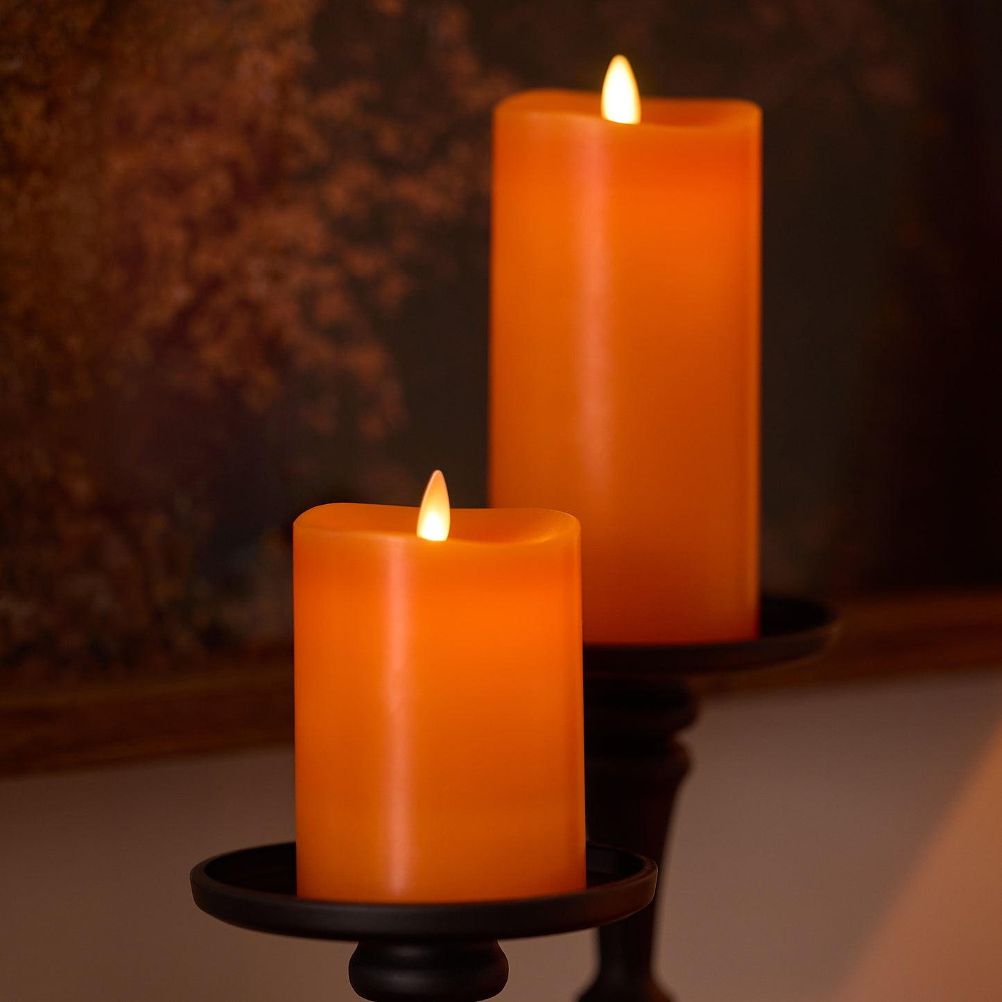 Russet Orange Flameless Candle Pillar