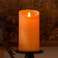 Russet Orange Glitter Flameless Candle Pillar