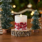 Embedded Red Berries Flameless Candle Pillar