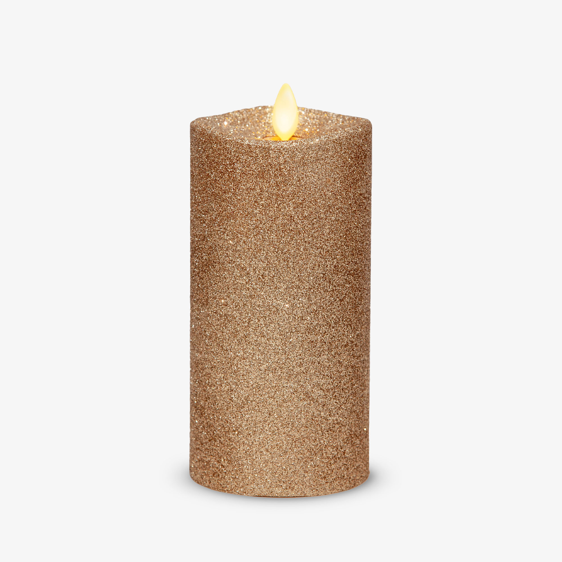 an image of Luminara's gold glitter candle