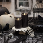 Black Wax Drip Flameless Candle Pillar - Scallop Top