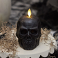 Small Black Flameless Candle Skull