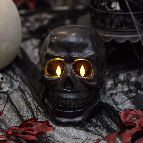 その他 UVC DARK ART SKULL CANDLE / Underverse Black Large Flameless Candle Skull – Luminara