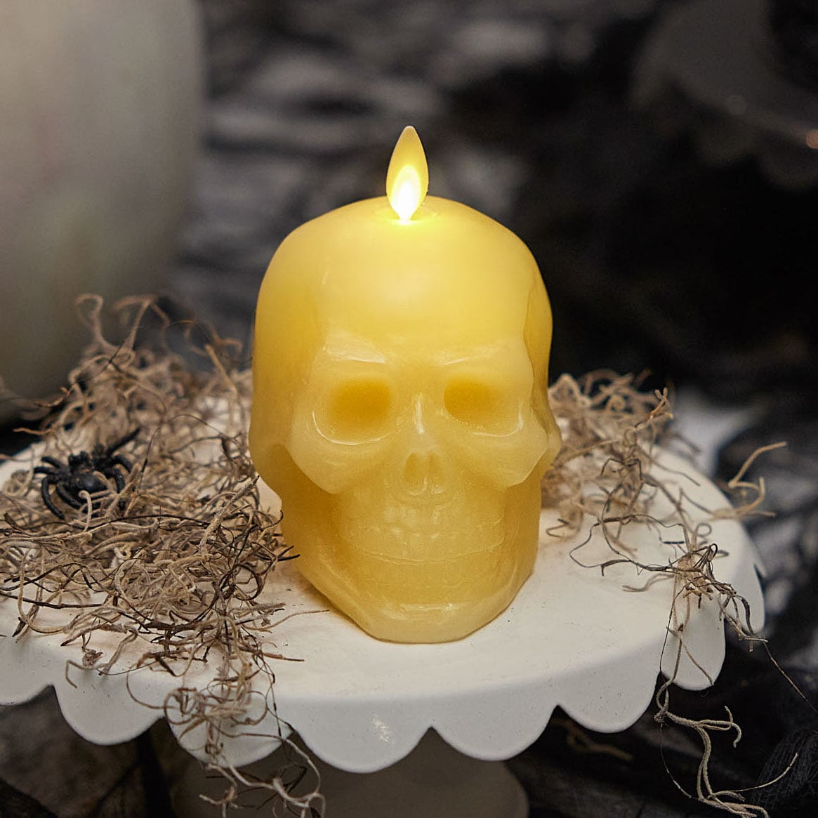 Ivory Flameless Candle Skull