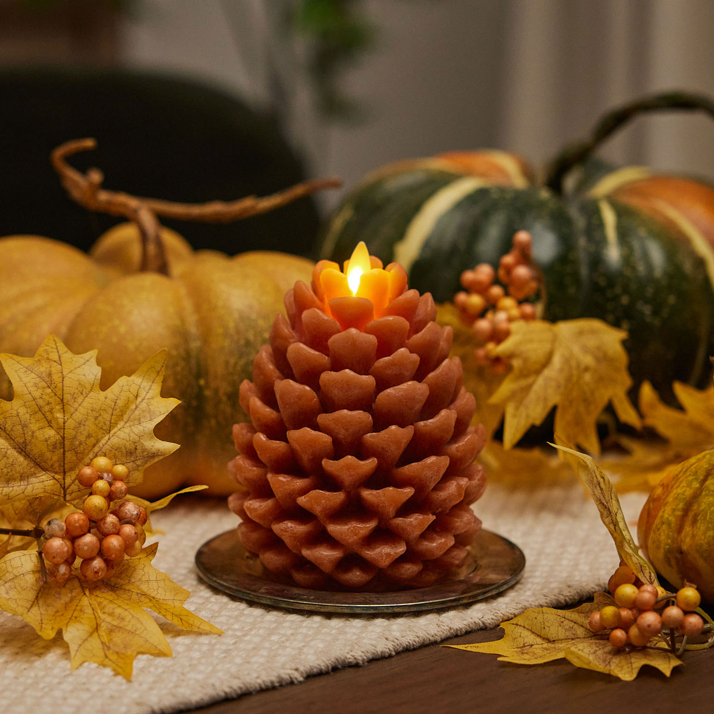 Adobe Flameless Candle Pinecone