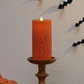 Harvest Pumpkin Seaglass Flameless Candle Pillar - Recessed Top