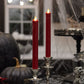 Burgundy Wax Drip Flameless Candle Tapers - Set of 2