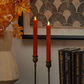Harvest Pumpkin Flameless Candle Tapers - Set of 2