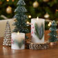 Embedded Pine, Berries & Pinecones Flameless Candle Pillar - Recessed Top