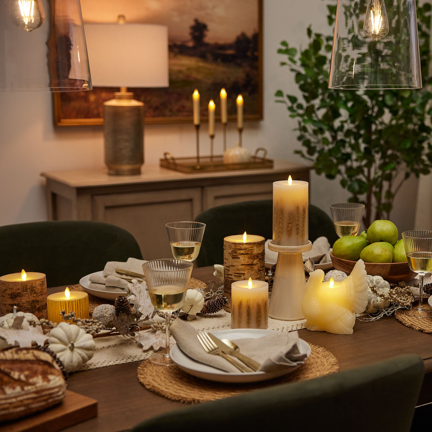 Ivory Flameless Candle Turkey