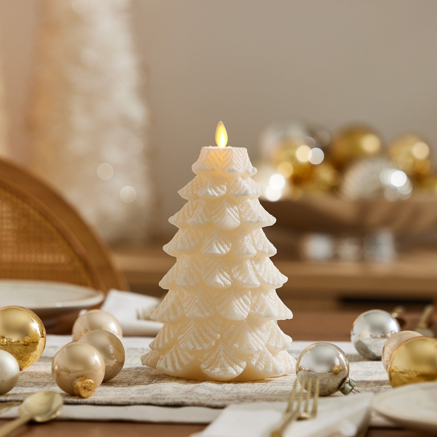 White Swan Flameless Candle Tree