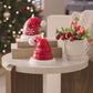 Holiday Red Santa Hat with Snowflakes Flameless Candle