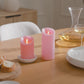 Saga Rose Flameless Candle Pillar - Scallop Top - 3" Width