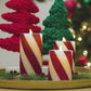 Red Candy Cane Wide Glitter Stripe White Flameless Candle Pillar