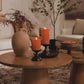 Chalky Burnt Orange Flameless Candle Pillar