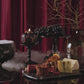 Black Embossed Fretwork Flameless Candle Pumpkin