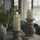 White Flameless Candle Pillar - Scallop Top - 3" Width