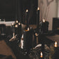 Black Heavy Wax Drip Flameless Candle Slim Pillar