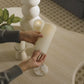 Pearl Ivory Rechargeable Wick To Flame Flameless Candle Pillar