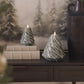 Holiday Green Glitter Swirl Flameless Candle Tree