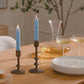 Airy Blue Flameless Candle Tapers - Flat Top - 6.75" Height - Set of 2