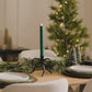 Holiday Green Glitter Flameless Candle Taper