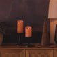 Russet Orange Glitter Flameless Candle Pillar