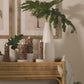 Cherry Mahogany Chalky Fretwork Tiki Flameless Candle Pillar